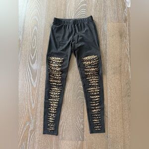 No Boundaries Black Distressed Cheetah Animal Print Leggings